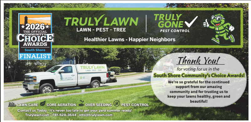 Truly Lawn and Truly Gone named 2026 South Shore Community's Choice Awards finalists for lawn care and pest control.